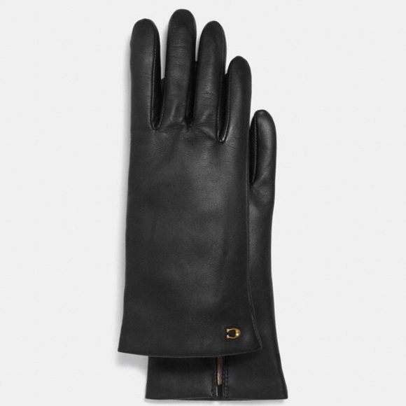 Coach Sculpted Signature Leather Tech Gloves